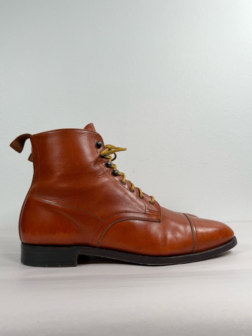 Vintage Grenson Men’s Cap Toe Leather Boots Size 9.5 B (UK 8.5E) Made In England